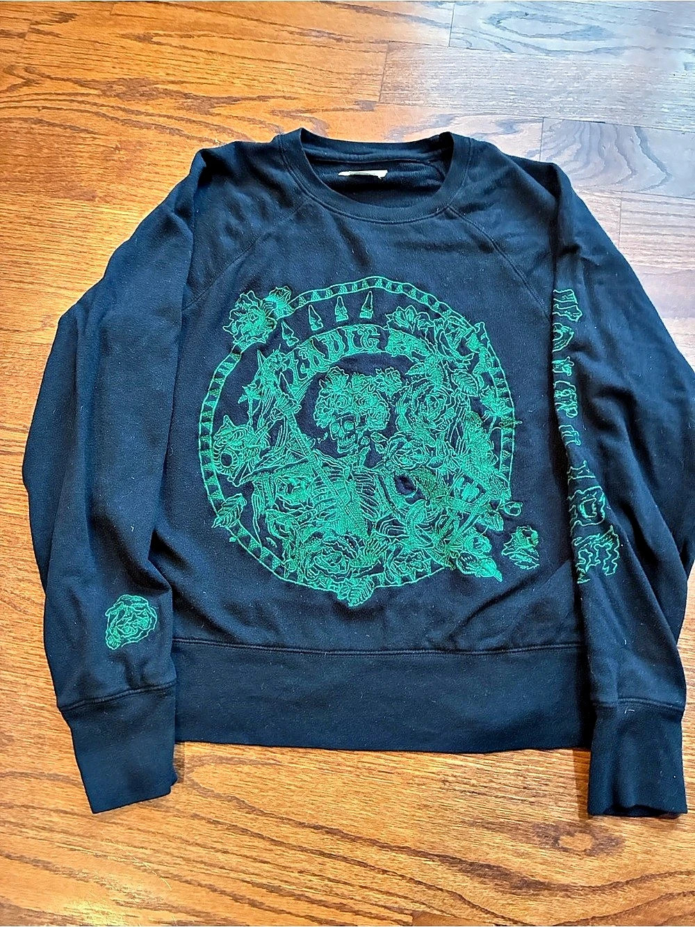 Zadig & Voltaire Embroidered Skeleton and Roses Sweatshirt - Picture 1 of 8